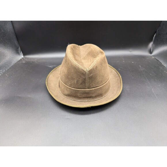 Vintage Fedora Hat Doe Suede "There's Pellon Inside" Brown Men's One Size RARE - Picture 3 of 6